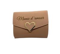 Monedero de piel sintética vieja rosa, diseño de abuelita de amor con corazón dorado, idea de regalo para mujer, cumpleaños, fiesta, Navidad, abuela, rosa, Monedero