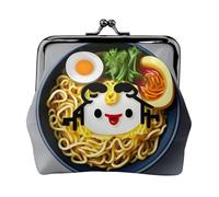 Monedero de ramen con forma de huevera, kit de viaje pequeño, bolsa de almacenamiento para escapadas de fin de semana y viajes de negocios, Black, Talla única, Bolsa para monedas