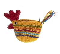 Monedero de rana, pollo, fresa, gato, búho, monedero, muy valente, hecho a mano, con cremallera, para jóvenes y mayores, Pollo_amarillo_monedero, 8cm bis 9cm, Juguetón