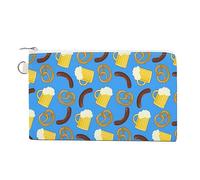 Monedero de salchicha de cerveza y pretzel, bolsa divertida para teléfono celular, mini cartera, monedero, pequeño soporte para llaves para mujeres y hombres