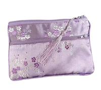 Monedero de seda bolsa de seda estilo chino, 2 uds., bolso de viaje con dos cremalleras y borlas, bolsa de maquillaje for joyería, bolsas de almacenamiento de brocado de seda china, joyería, cosmético