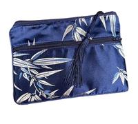 Monedero de seda bolsa de seda estilo chino, 2 uds., bolso de viaje con dos cremalleras y borlas, bolsa de maquillaje for joyería, bolsas de almacenamiento de brocado de seda china, joyería, cosmético