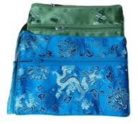 Monedero de seda bolsa de seda estilo chino, 2 uds., bolso de viaje con dos cremalleras y borlas, bolsa de maquillaje for joyería, bolsas de almacenamiento de brocado de seda china, joyería, cosmético