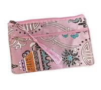 Monedero de seda bolsa de seda estilo chino, 2 uds., bolso de viaje con dos cremalleras y borlas, bolsa de maquillaje for joyería, bolsas de almacenamiento de brocado de seda china, joyería, cosmético