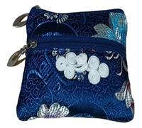 Monedero de seda bolsa de seda estilo chino, 2 uds lindo nudo chino dos cremalleras monedero bolsas de embalaje de joyería for pulseras almacenamiento de collares brocado de seda bolsas con cremallera