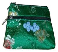 Monedero de seda bolsa de seda estilo chino, 2 uds lindo nudo chino dos cremalleras monedero bolsas de embalaje de joyería for pulseras almacenamiento de collares brocado de seda bolsas con cremallera