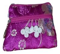 Monedero de seda bolsa de seda estilo chino, 2 uds lindo nudo chino dos cremalleras monedero bolsas de embalaje de joyería for pulseras almacenamiento de collares brocado de seda bolsas con cremallera