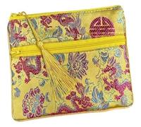 Monedero de seda bolsa de seda estilo chino, Bolsa grande de brocado de seda con doble cremallera, bolsas de almacenamiento de joyas for viaje, embalaje de maquillaje cosmético, bolso for teléfono móv