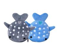 Monedero de tiburón, 2 piezas Monedero de tiburón ballena con cremallera Monedero de animales de felpa Monedero pequeño y lindo Monedero lindo y divertido para mujer Monedero de animales Monedero lind