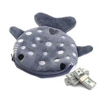 Monedero de tiburón, cartera con cremallera de tiburón, bolsa de felpa para monedas, cartera con cremallera de tiburón, bolsa portátil para llaves para mujeres y niñas, artículos de joyería cosmética,