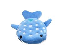 Monedero de tiburón con cremallera de felpa suave para niños, adolescentes, niñas, mujeres, Kawaii, cables de datos, auriculares, bolsa para llaves, Blue, Talla única