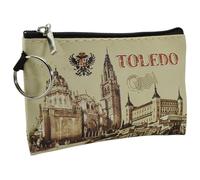Monedero de Toledo | Cartera Pequeña con Cremallera y Anilla de Llavero | Souvenir de España | Regalo Original para Mujer y Niña | Diseño Vintage de la Ciudad Imperial