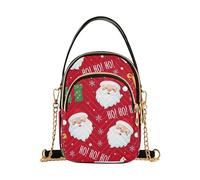 Monedero de un solo hombro para mujer, con cadena floral, cartera para teléfono celular, bolso acolchado con cremallera, diseño de bolos, bolsa de Papá Noel, regalos de Navidad