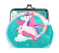Monedero de Unicornio de Dibujos Animados Entre Las Nubes, Bolso Vintage, Bolso de Mano con Hebilla, Monedero con Cierre de Beso, Carteras con Cierre de Broche para Mujer y niña