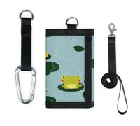 Monedero delgado con diseño de rana y animales, bolsa organizadora de dinero con estampado de rana, ligera, portátil