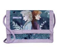 Monedero Disney Frozen para niña, personalizable con nombre, monedero para colgar, azul oscuro, Clásico