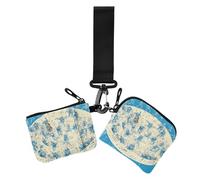 Monedero doble para mujer, diseño de esqueleto de concierto surrealista, con cremallera y bolsillo para monedas con cremallera, para mujer, 2 paquetes, Skeleton Concert Surrealista Art Style azul, 1