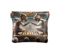 Monedero dorado de batalla de ajedrez para mujer, mini carteras para mujer, carteras de tarjetas para mujer, Chess Battle Gold, 4.33x3.74In, Chess Battle Gold