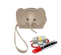 Monedero elefante, monedero pequeño, tarjetero de crédito, cartera para mujer, cartera con patrón de elefante, monedero de cuero de la PU, billetera con patrón de animal pequeño, cartera c, Gris, Fare