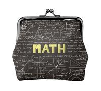 Monedero escolar con impresión de matemáticas, cartera minimalista ligera para festivales de música y conciertos, Black, Talla única, Decoración de arte