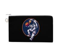 Monedero espacial de astronauta Slam Dunk Basketball Space Monedero de lona de moda para hombres y mujeres, Estilo:, Talla única, Bolsa para monedas