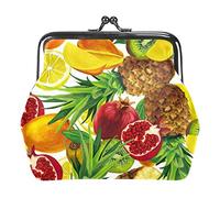 Monedero floral de verano con diseño de hojas de palma, flores tropicales, con hebilla, bolsa de mano con hebilla, monedero de cambio de cierre floral para mujeres y niñas, Multicolor 17, Talla única,