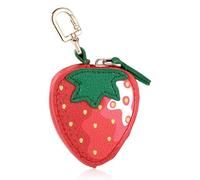 Monedero Fruta Lindo Charm, Mini Bolsa de Cuero Fruta Charm Llavero Y2K Monedero con Cremallera Bolsa para Mujeres Almacenamiento de Monedas Regalo Mochila Bolso Accesorios (Fresa)