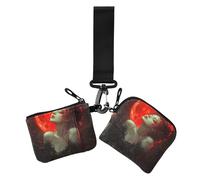 Monedero gótico Queen Night Red para mujer, tarjetero, minimalista, con cremallera, bolsillo para monedas, 2 piezas, Noche gótica reina roja, 1 size, Casual