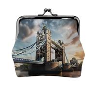 Monedero histórico con diseño de Puente de la Torre Vieja Londres para mujer, monedero pequeño con cerradura de beso, para monedas, tarjetas, objetos pequeños
