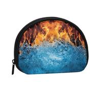 Monedero Ice Fire pequeño para Viajes | Neceser pequeño con Forma de Concha para Bolso con Bolsillo para Monedas con Cremallera para Mujeres y Hombres, Organizador de Tarjetas de Acceso para Compras