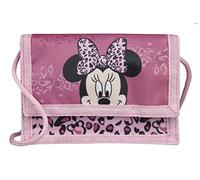 Monedero infantil para niña, diseño de Minnie Mouse con cierre de velcro, con ventana para carnet de autobús, Rosa., Clásico