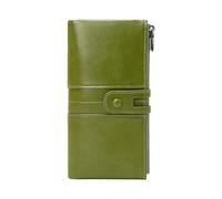 Monedero Largo Para Mujer: Billetera De Cuero De PU, Tarjetero De Gran Capacidad, Bolso De Mano Vintage Con Doble Cremallera Para Tarjetas Bancarias, Tarjetas De Membresía, Efectivo Para Viajes, Teléf