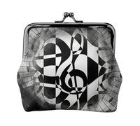 Monedero ligero con estampado de clave musical con temática musical, cartera minimalista para carreras de café y salidas locales, Black, Talla única, Bolsa para monedas