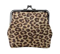 Monedero ligero con estampado de leopardo, cartera minimalista para carreras de café y salidas locales, Black, Talla única, Bolsa para monedas