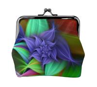 Monedero ligero con estampado floral abstracto, cartera minimalista para carreras de café y salidas locales, Black, Talla única, Bolsa para monedas