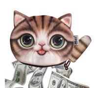 Monedero lindo - Monedero animal | Monedero de peluche gato de dibujos animados, lindo bolso de moneda con decoración de cola de gato, bolsa de cambio portátil para teléfono móvil, marrón, Se référer