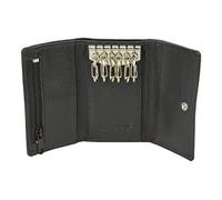 Monedero Llavero para 6 Llaves RFID Monedero Protección de Informaciones privadas Cartera de Bloqueo RFID para señores y señoras LEAS, Piel auténtica, Negro