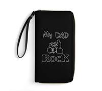 Monedero Mi Papá Rockea Billetera Cartera Impreso Billetera Pequeña De Moda Bolso Embrague para Adolescente, Amante, Niña