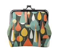 Monedero moderno retro de mediados de siglo con formas de gota, mini monedero para mujer, monedero pequeño para tarjeta de crédito y llave de identificación, Negro -, Talla única, Vintage