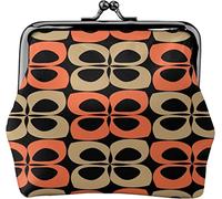 Monedero Monedero Patrón de Estilo Naranja Beige 1960s 1970s Mujer Chica Cartera de Cuero Cartera de Cambio Bolsa