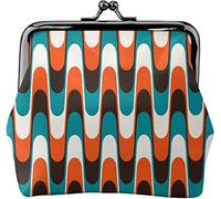 Monedero Monedero Vintage Ondulado en Mediados de Siglo Retro Mujer Chica Maquillaje Cartera de Embrague Monedero de Cambio
