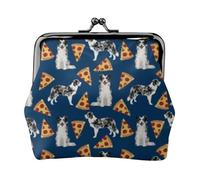 Monedero, Monederos Monedero Bolsa de Cambio Monedero Mini Carteras para Mujeres Niñas Blue Merle Pizza Cute Border Collie Cute Dogs Best
