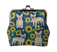 Monedero, Monederos Monedero Bolsa de Cambio Monedero Mini Carteras para Mujeres Niñas Bulldog Francés Girasoles
