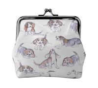 Monedero, Monederos Monedero Bolsa de Cambio Monedero Mini Carteras para Mujeres Niñas Cachorros Beagle en Blanco Revisado