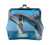 Monedero, Monederos Monedero Bolsa de Cambio Monedero Mini Carteras para Mujeres Niñas Delfines Saltando Invierno