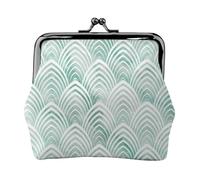 Monedero, Monederos Monedero Bolsa de Cambio Monedero Mini Carteras para Mujeres Niñas Escamas Aqua Menta Blanco Geometría Mármol