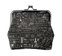Monedero,Monederos Monedero Bolsa De Cambio Monedero Mini Carteras para Mujeres Niñas Fórmulas Científicas Dibujadas A Mano En Pizarra para Fondo