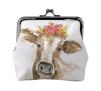 Monedero, Monederos Monedero Bolsa de Cambio Monedero Mini Carteras para Mujeres Niñas Linda Vaca de Acuarela