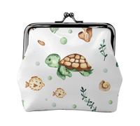 Monedero, Monederos Monedero Bolsa de Cambio Monedero Mini Carteras para Mujeres Niñas Lindo Cangrejo de Tortuga Marina de Acuarela