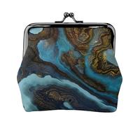 Monedero, Monederos Monedero Bolsa de Cambio Monedero Mini Carteras para Mujeres Niñas Mármol Líquido Abstracto Azul Dorado